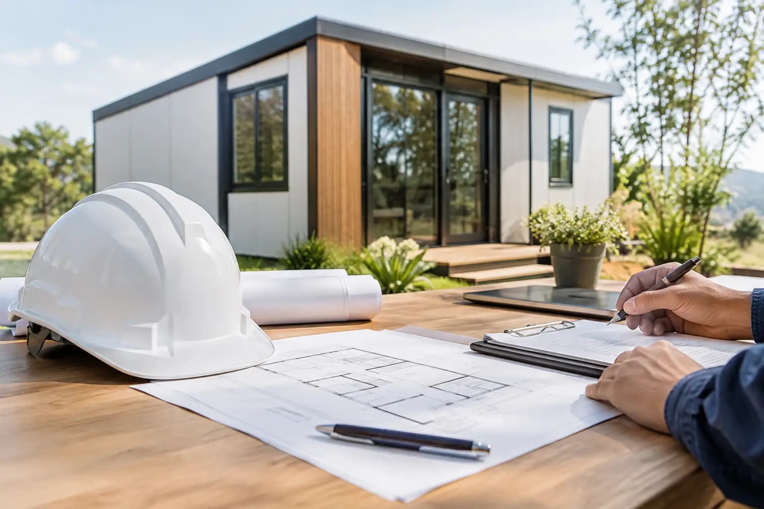 Ilustración conceptual para guía de permisos para construcción ligera